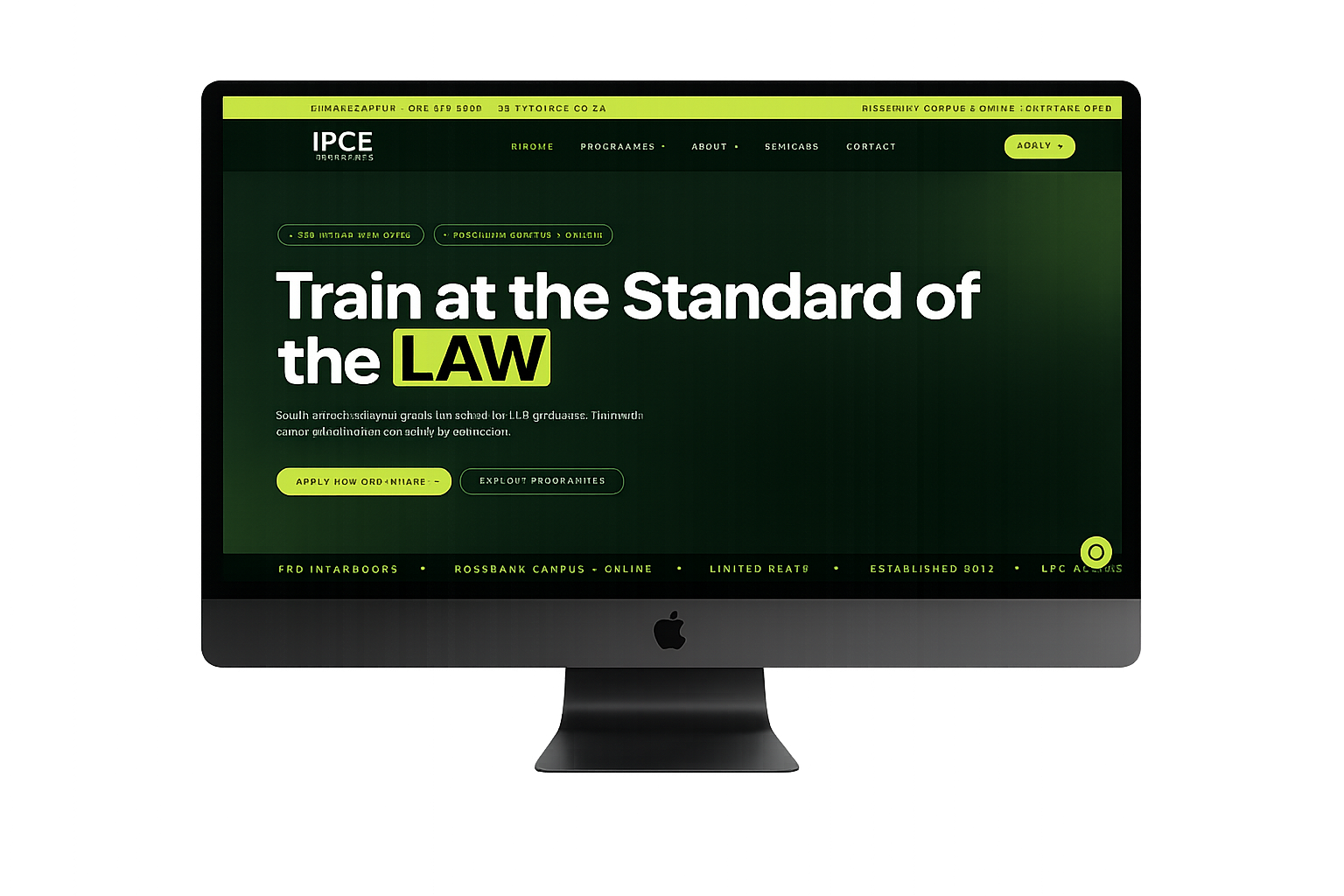 IPCE, Institute for Paralegal & Continuing Education website mockup